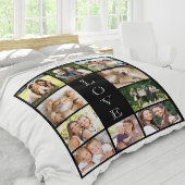Couverture Polaire Family Love Multi-Photo Collage Modern Black