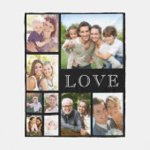 Couverture Polaire Family Love Photo Collage noir (Devant)