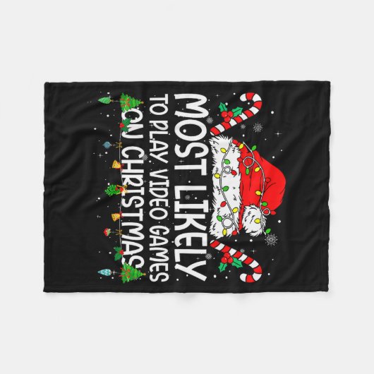 Couverture Polaire Family Matching Most Likely To Play Video Games On (Devant (Horizontal))