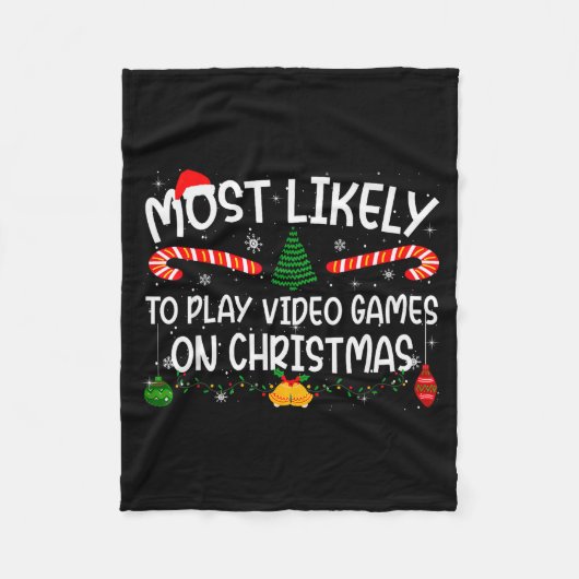 Couverture Polaire Family Matching Most Likely To Play Video Games On (Devant)