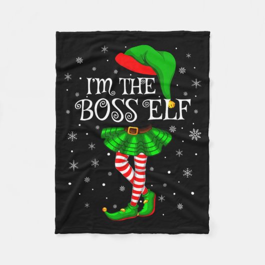 Couverture Polaire Family Matching Women Girls I'm The Boss Elf Chris (Devant)