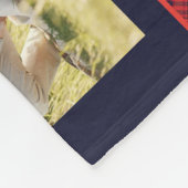 Couverture Polaire Family Name 5 Photo Collage Red Plaid Modern (Coin)