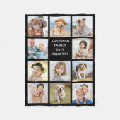 Couverture Polaire Family Personalized 11 Photo Collage Modern Black (Devant)