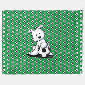 Couverture Polaire Fan de football Westie KiniArt (Devant (Horizontal))