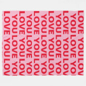 Couverture Polaire Fancy Romantic Rouge & Rose Amour Vous Motif (Devant (Horizontal))