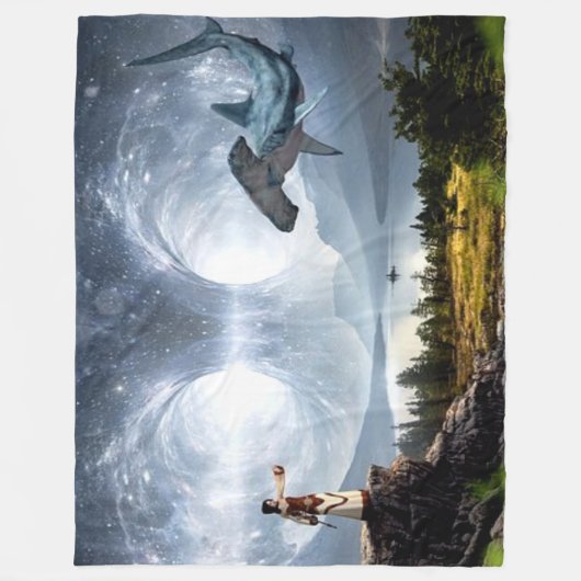 COUVERTURE POLAIRE FANTACY SHARK (Devant)