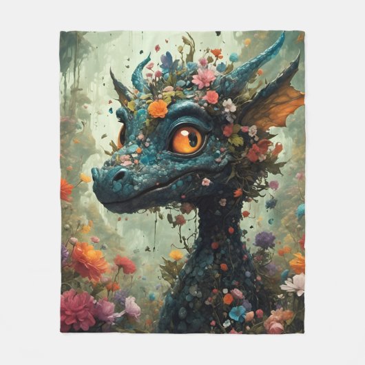 Couverture Polaire Fantaisie de bébé dragon (Devant)