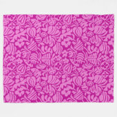 Couverture Polaire Fantaisie de fraise en rose (Devant (Horizontal))