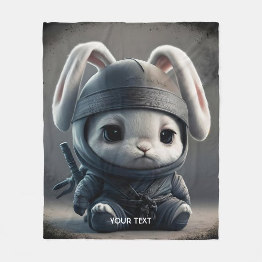 Couverture Polaire Fantastique Cute Bunny Ninja Katana (Devant)