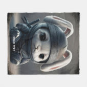 Couverture Polaire Fantastique Cute Bunny Ninja Katana (Devant (Horizontal))