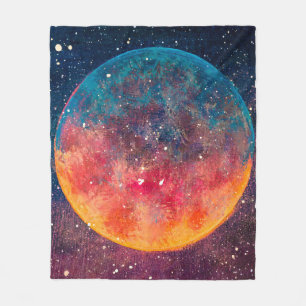 Couverture Polaire Fantastique peinture à l'huile belle grande planèt