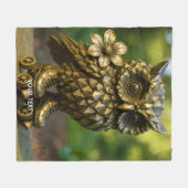 Couverture Polaire Fantasy Cute Brass Owl Skates (Devant (Horizontal))