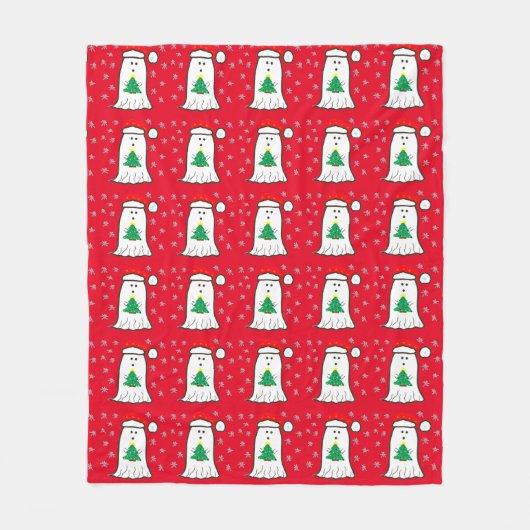 Couverture Polaire Fantôme avec arbre de Noël (Devant)