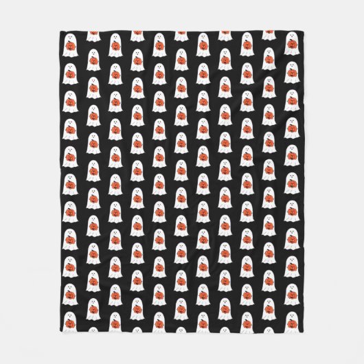 Couverture Polaire Fantôme avec Jack-o-Lantern (Devant)