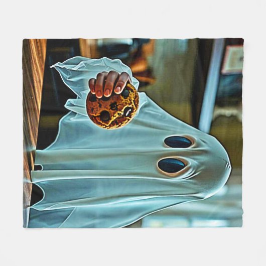 Couverture Polaire Fantôme convivial Avec Cookie (Devant (Horizontal))