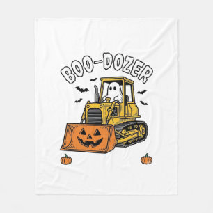 Couverture Polaire Fantôme d'Halloween Boo Dozer Bulldozer Drôle_1