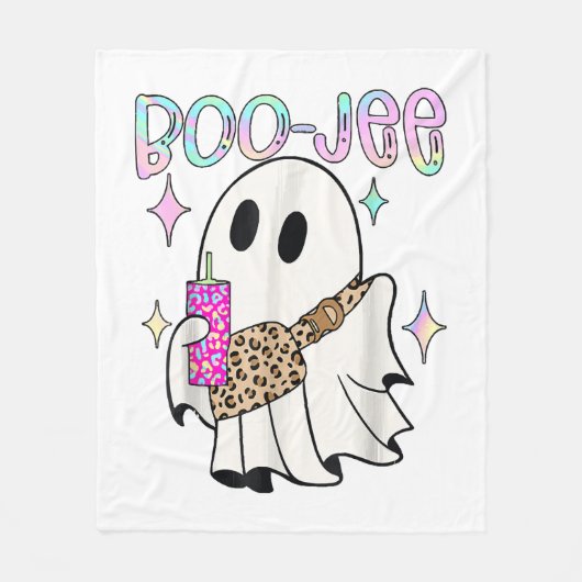 Couverture Polaire Fantôme drôle d'Halloween Boo Jee (Devant)