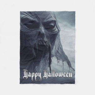 Couverture Polaire Fantôme noir dans un paysage infernal - Halloween
