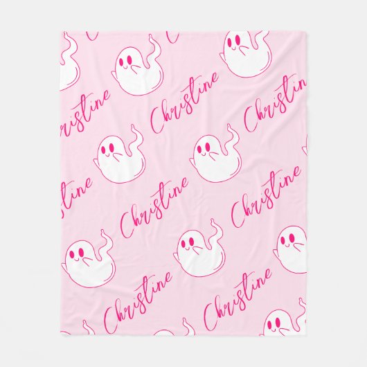 Couverture Polaire Fantôme rose mignon (Devant)
