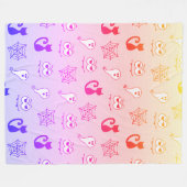 Couverture Polaire Fantôme, toiles d'araignées et chats noirs arc-en- (Devant (Horizontal))