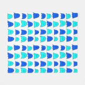 Couverture Polaire Fantômes bleus d'Halloween (Devant (Horizontal))