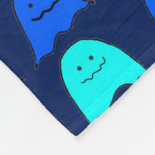 Couverture Polaire Fantômes d'Halloween bleu vif (Coin)