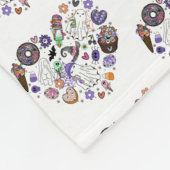 Couverture Polaire Fantômes d'Halloween et Citrouille Clipart forme C (Coin)