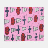 Couverture Polaire Fantômes d'Halloween rose, chauves-souris et Jack  (Devant (Horizontal))