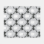 Couverture Polaire Fantômes mignons avec Coquette Black Bows Hallowee (Devant (Horizontal))