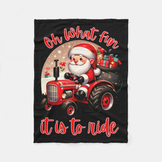Couverture Polaire Farm Truck Oh What Fun It Is To Ride Santa Tractor (Devant)