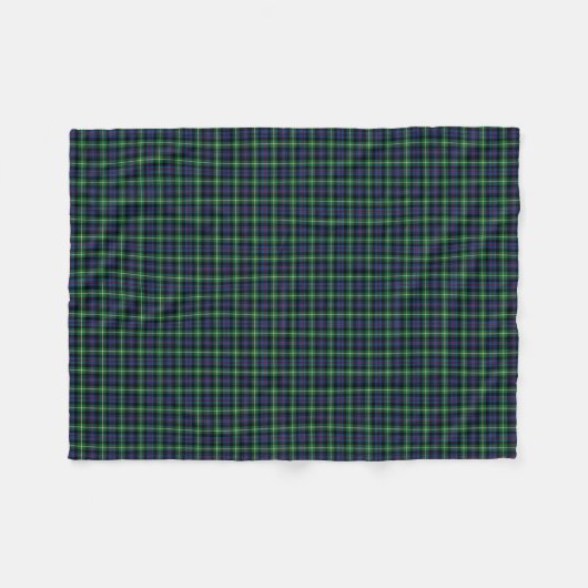 Couverture Polaire Farquharson Clan bleu, vert et noir Tartan (Devant (Horizontal))