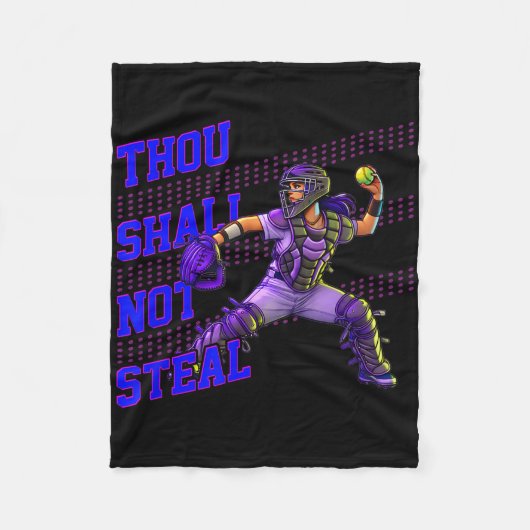 Couverture Polaire Fastpitch Girls Softll Catcher Thou Shall Not Stea (Devant)