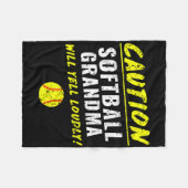 Couverture Polaire Fastpitch Softll Grandma Funny  (Devant (Horizontal))