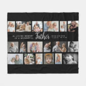 Couverture Polaire Father Memorial 18 Photo Collage (Devant (Horizontal))