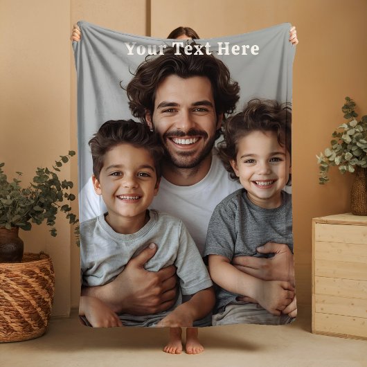 Couverture Polaire Fathers Day Fleece Blanket Custom Photo Text Gifts