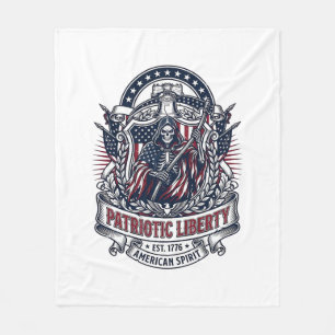 Couverture Polaire Faucheuse de la Liberté Patriotique Squelette de P