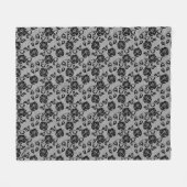 Couverture Polaire Faux Black Lace Rose Pêche Blanche polaire (Devant (Horizontal))