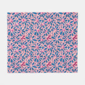 Couverture Polaire Faux Cutout Pink Blue Folk Art inspiré (Devant (Horizontal))