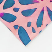 Couverture Polaire Faux Cutout Pink Blue Folk Art inspiré (Coin)
