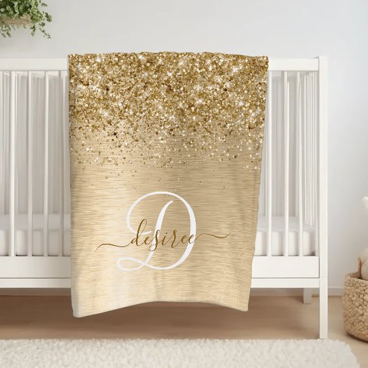 Couverture Polaire Faux Gold brossé Parties scintillant métallique Im