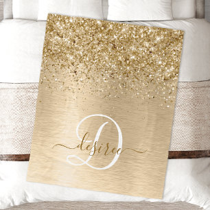 Couverture Polaire Faux Gold brossé Parties scintillant métallique Im