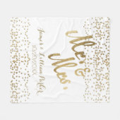 Couverture Polaire Faux Gold M. et Mme Monogram Mariage (Devant (Horizontal))