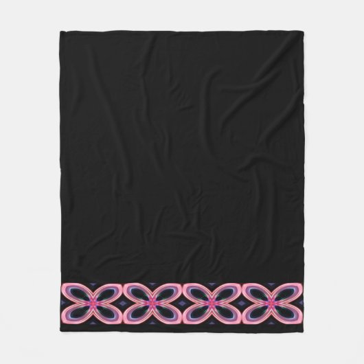 Couverture Polaire Faux Neon rose Fleur Linge (Devant)