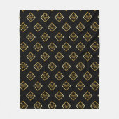 Couverture Polaire Faux Or Axe Monogramme – Noir & Or (Devant)