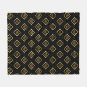 Couverture Polaire Faux Or Axe Monogramme – Noir & Or (Devant (Horizontal))