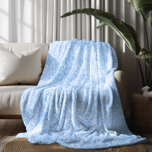 Couverture Polaire Faux Paillettes et Étincelles Bleu Clair