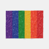 Couverture Polaire Faux Parties scintillant LGBTQ Pride Arc en ciel (Devant (Horizontal))