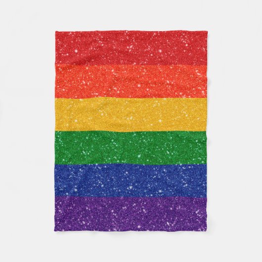 Couverture Polaire Faux Parties scintillant LGBTQ Pride Arc en ciel (Devant)