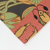 Couverture Polaire Faux Patchwork Tribal Égyptien Rouille (Coin)