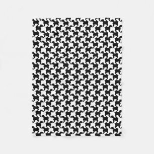 Couverture Polaire Faux pied de poule avec Chiens mode Blanche 1